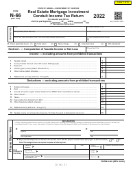 Document preview: Form N-66 Real Estate Mortgage Investment Conduit Income Tax Return - Hawaii
