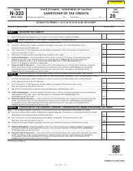 Form N-323 Carryover of Tax Credits - Hawaii