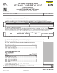 Form N-311 Refundable Food/Excise Tax Credit - Hawaii