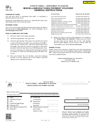 Form VP-2 Miscellaneous Tax Payment Voucher - Hawaii
