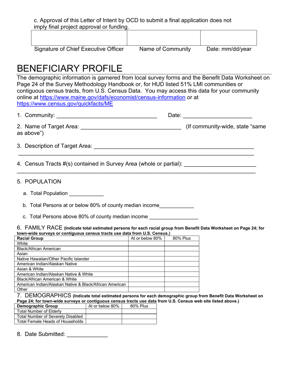 Letter of Intent to Apply - Community Enterprise Program - Maine, Page 4