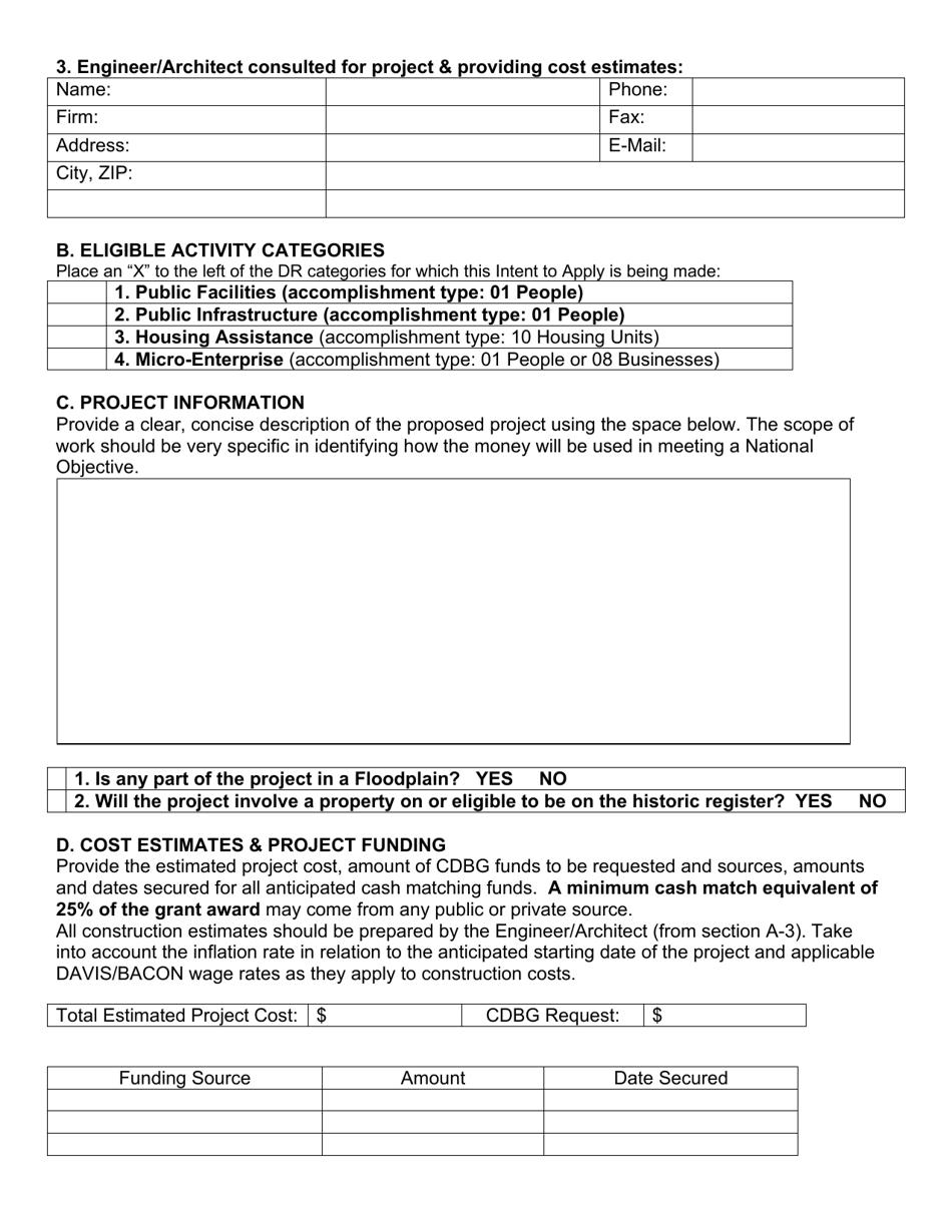 Letter of Intent to Apply - Downtown Revitalization Program - Maine, Page 2