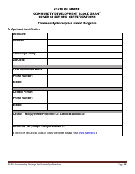 Community Enterprise Grant Program Application - Maine, Page 12