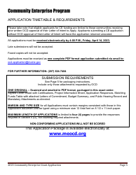 Community Enterprise Grant Program Application - Maine, Page 3