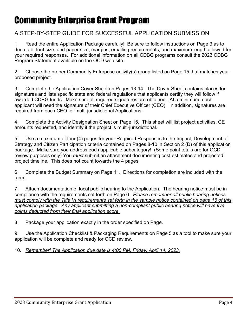 Community Enterprise Grant Program Application - Maine, Page 4