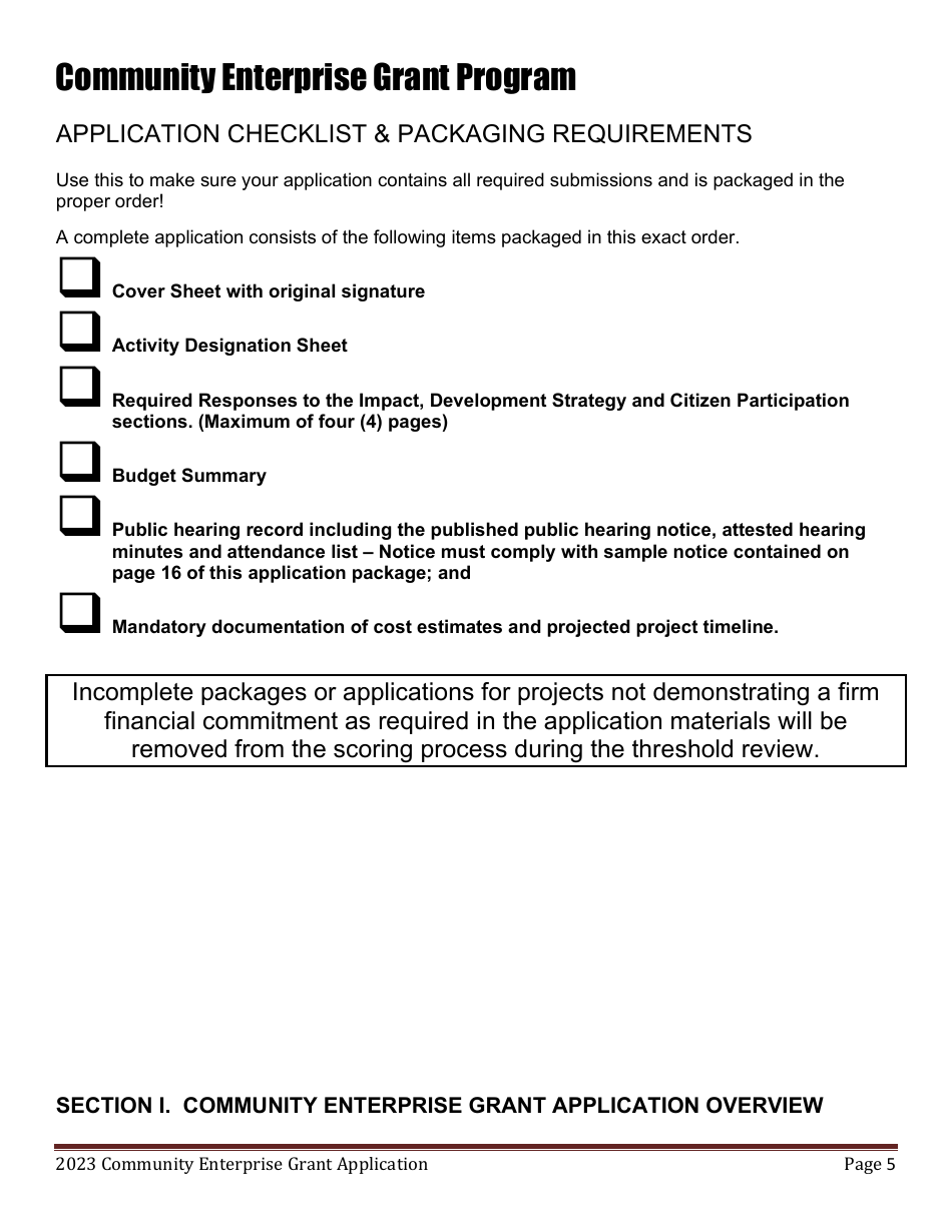 Community Enterprise Grant Program Application - Maine, Page 5