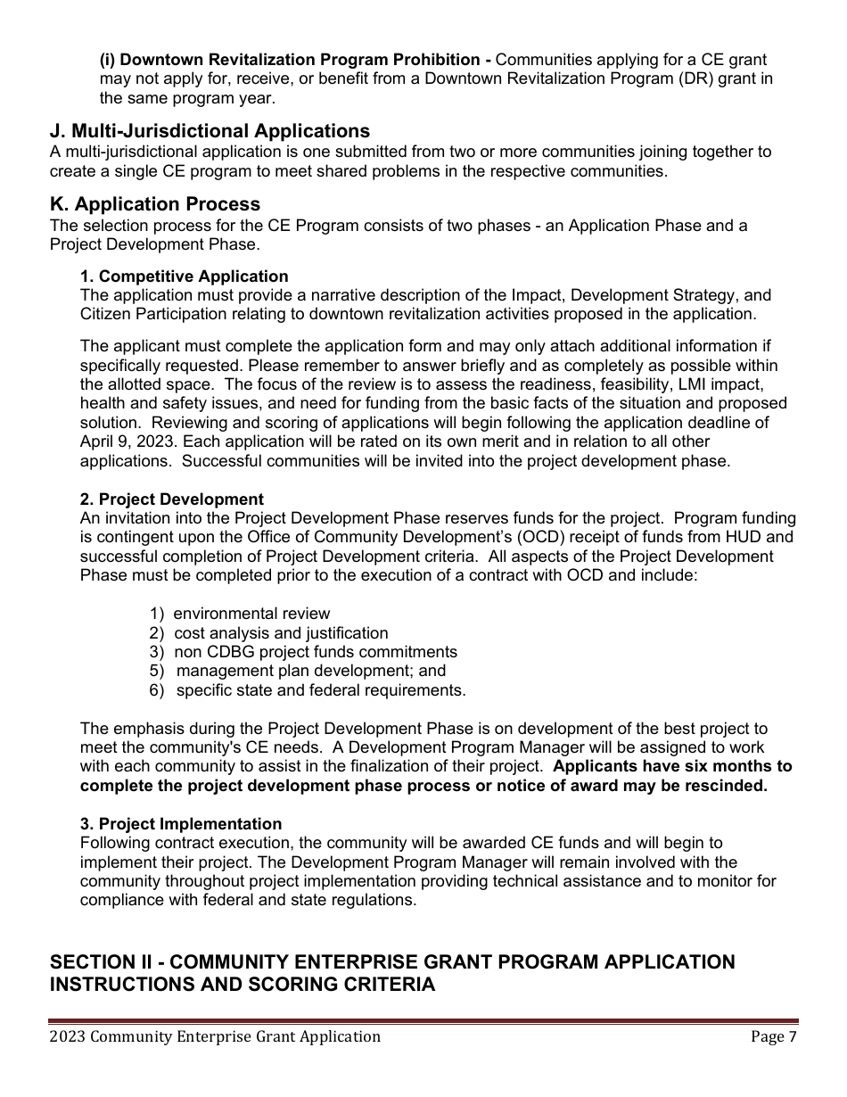 Community Enterprise Grant Program Application - Maine, Page 7