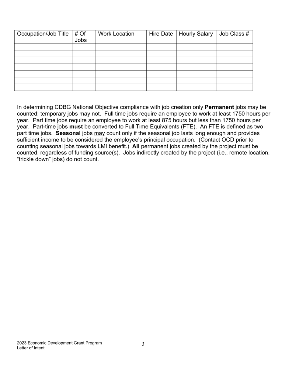 Letter of Intent to Apply - Economic Development Program - Maine, Page 3
