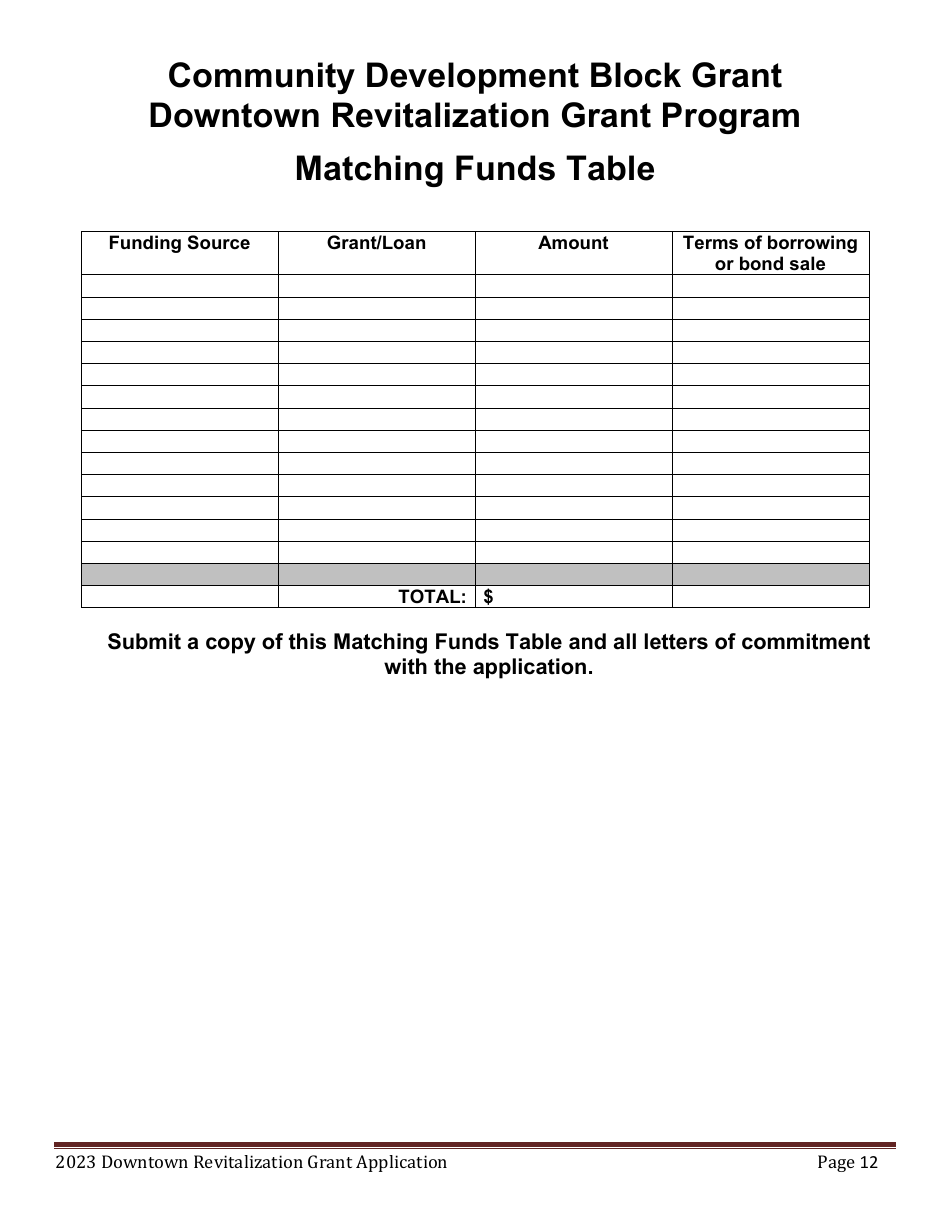 Downtown Revitalization Grant Program Application - Maine, Page 12