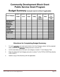 Public Service Grant Program Application - Maine, Page 12