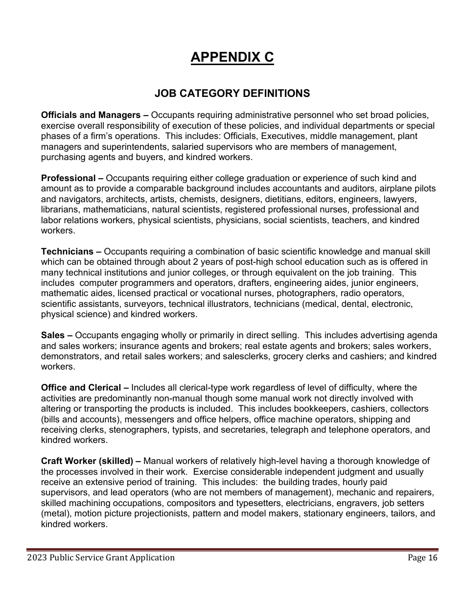 Public Service Grant Program Application - Maine, Page 16