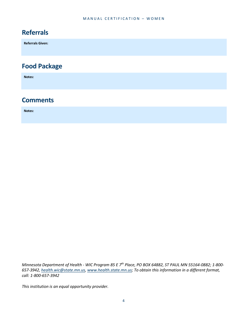 Manual Certification - Women - Minnesota, Page 4