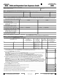 Document preview: Form FTB3506 Child and Dependent Care Expenses Credit - California, 2022
