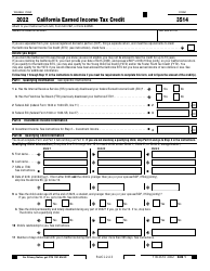 Document preview: Form FTB3514 California Earned Income Tax Credit - California, 2022