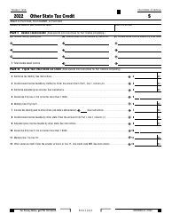 Document preview: Form 540 Schedule S Other State Tax Credit - California
