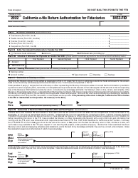 Document preview: Form FTB8453-FID California E-File Return Authorization for Fiduciaries - California, 2022