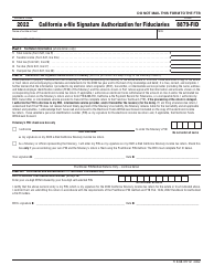 Document preview: Form FTB8879-FID California E-File Signature Authorization for Fiduciaries - California, 2022