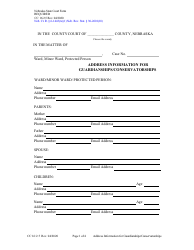 Document preview: Form CC16:2.5 Address Information for Guardianships/Conservatorships - Nebraska