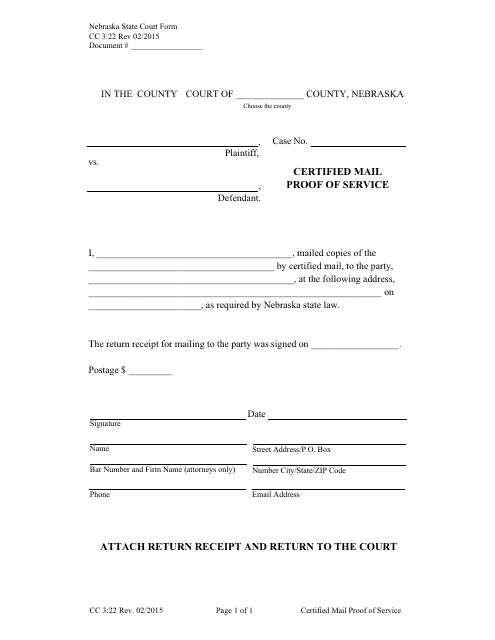 Form CC3:22  Printable Pdf