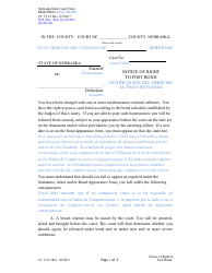 Form CC13:21 Notice of Right to Post Bond - Nebraska (English/Spanish)