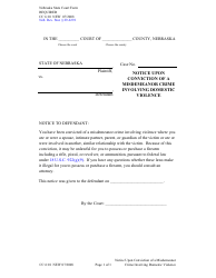 Document preview: Form CC6:10 Notice Upon Conviction of a Misdemeanor Crime Involving Domestic Violence - Nebraska