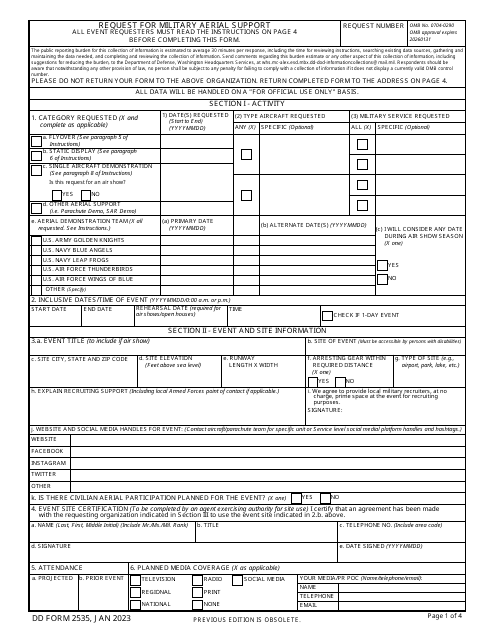 DD Form 2535  Printable Pdf