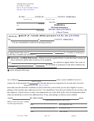 Form CC6:2 Subpoena (If Issued Pursuant to Neb. Rev. Stat. 25-1223(6)) - Nebraska