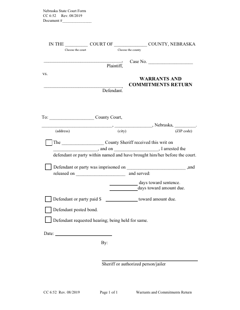 Form CC6:52  Printable Pdf