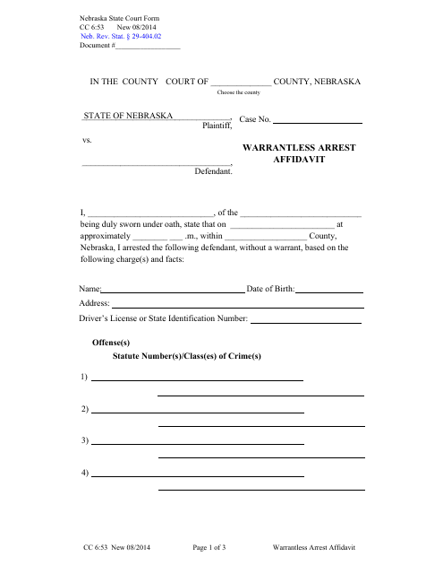 Form CC6:53  Printable Pdf