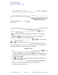 Document preview: Form DC6:15.8 Order for Modification (Parenting Plan) - Nebraska