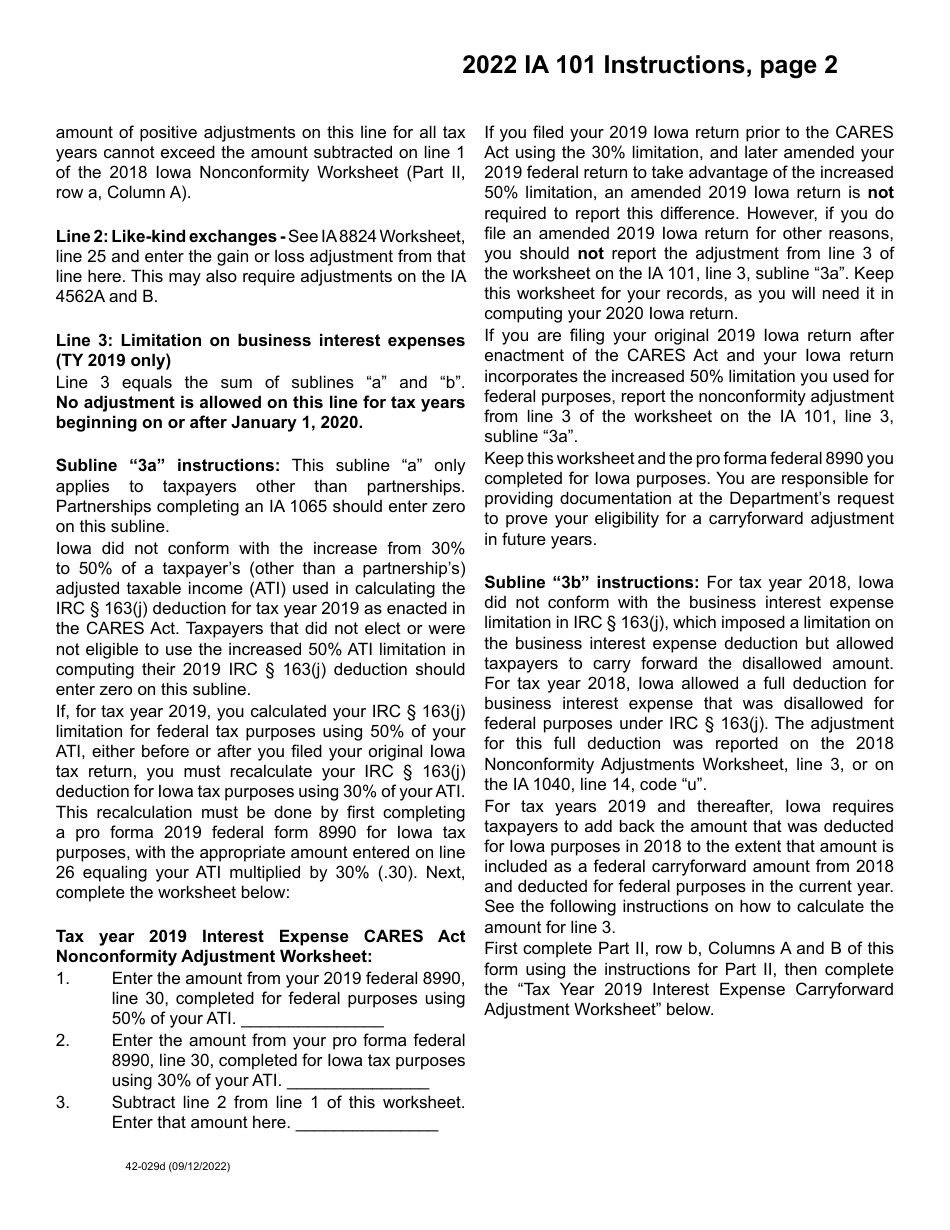 Form IA101 (42-029) Nonconformity Adjustments - Iowa, Page 4