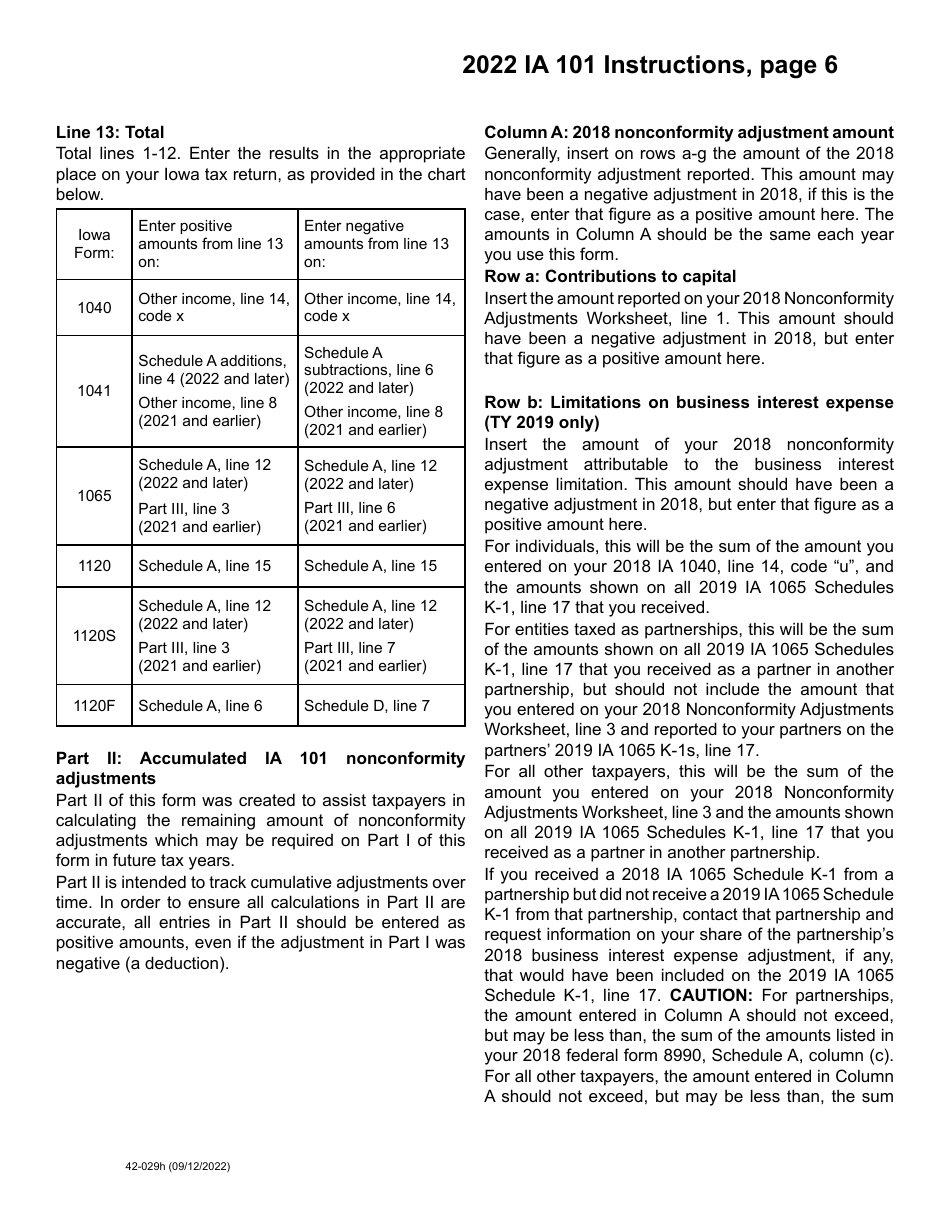 Form IA101 (42-029) Nonconformity Adjustments - Iowa, Page 8