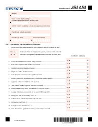 Form IA128 (41-128) Iowa Research Activities Tax Credit - Iowa, 2022
