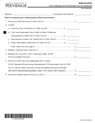 Form IA2210 (45-007) Iowa Underpayment of Estimated Tax by Individuals - Iowa