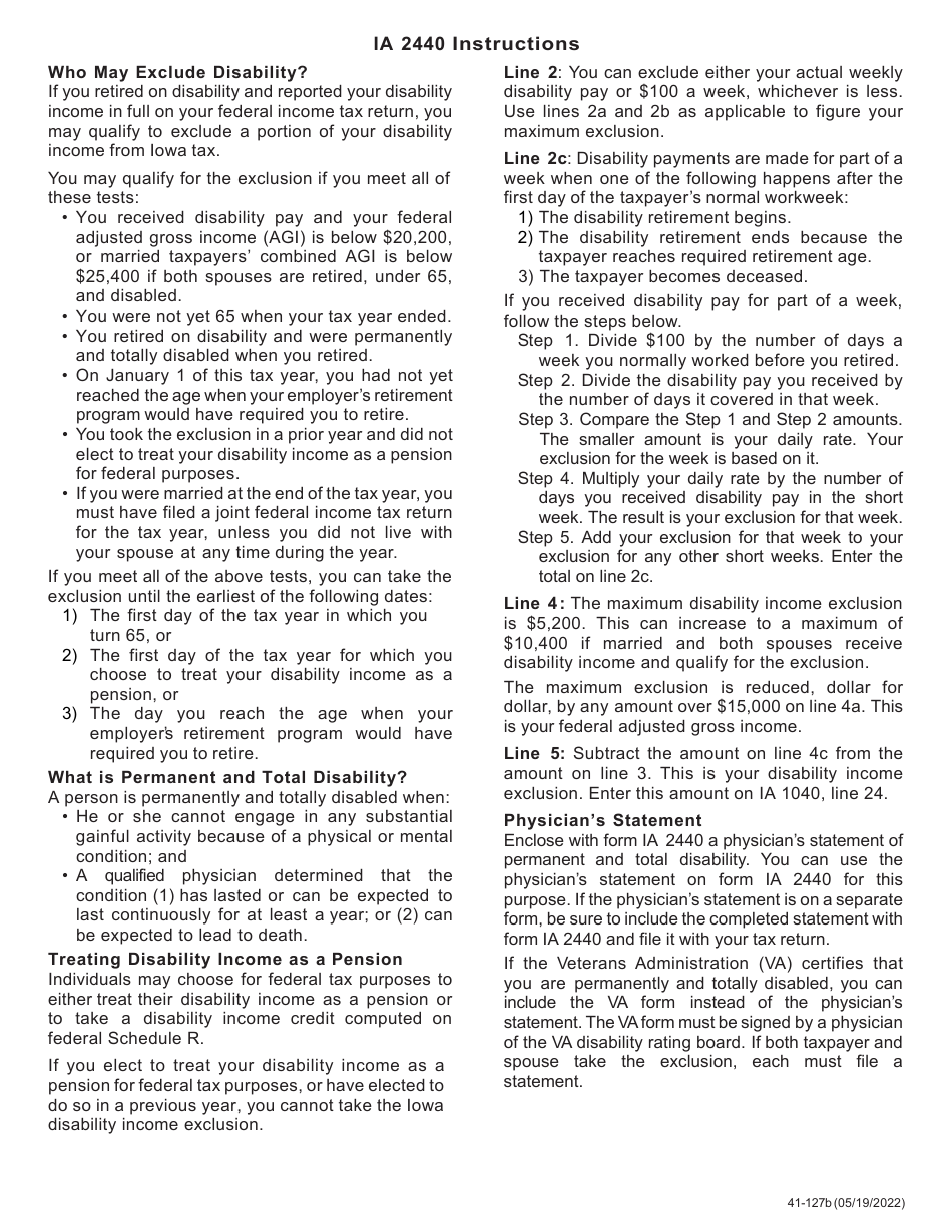 Form IA2440 (41127) Download Fillable PDF or Fill Online Iowa