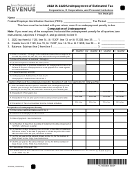 Form IA2220 (45-006) Underpayment of Estimated Tax - Corporations, S Corporations, and Financial Institutions - Iowa