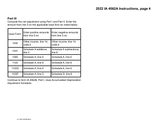 Form IA4562A (41-105) Depreciation Adjustment Schedule - Iowa, Page 8