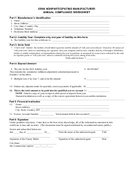 Document preview: Nonparticipating Manufacturer Annual Compliance Worksheet - Iowa
