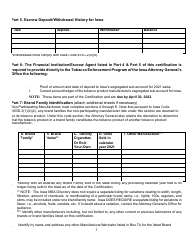 Non-participating Manufacturer Certification Form - Iowa, Page 3