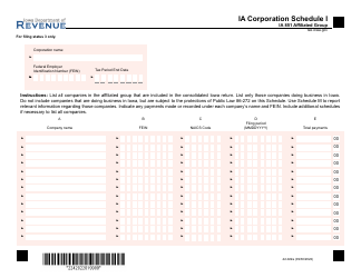 Form 42-022 Schedule I, J1, J2 Corporation Schedule - Iowa