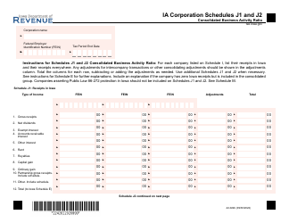 Form 42-022 Schedule I, J1, J2 Corporation Schedule - Iowa, Page 2