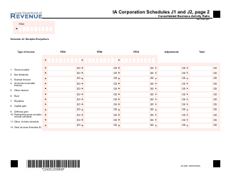 Form 42-022 Schedule I, J1, J2 Corporation Schedule - Iowa, Page 3