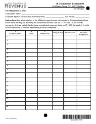 Document preview: Form 42-016 Schedule M Corporation Schedule - Iowa
