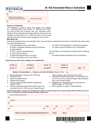 Form IA102 (41-171) Amended Return Schedule - Iowa