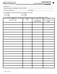 Form 41-179 Schedule DE Iowa Disregarded Entity Schedule - Iowa