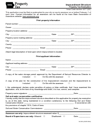 Form 54-067 Impoundment Structure Property Tax Exemption - Iowa