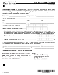 Document preview: Form 32-007 Iowa Non-permit Use Tax Return - Iowa
