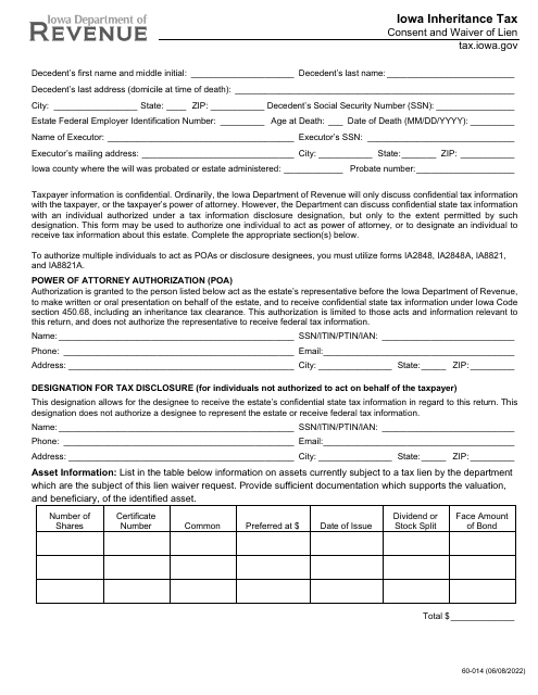 Form 60-014  Printable Pdf
