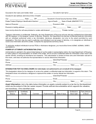 Form 60-014 Iowa Inheritance Tax - Consent and Waiver of Lien - Iowa