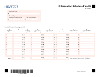 Form 42-020 Schedule F, G Net Operating and Alternative Minimum Tax Loss Carryovers - Iowa